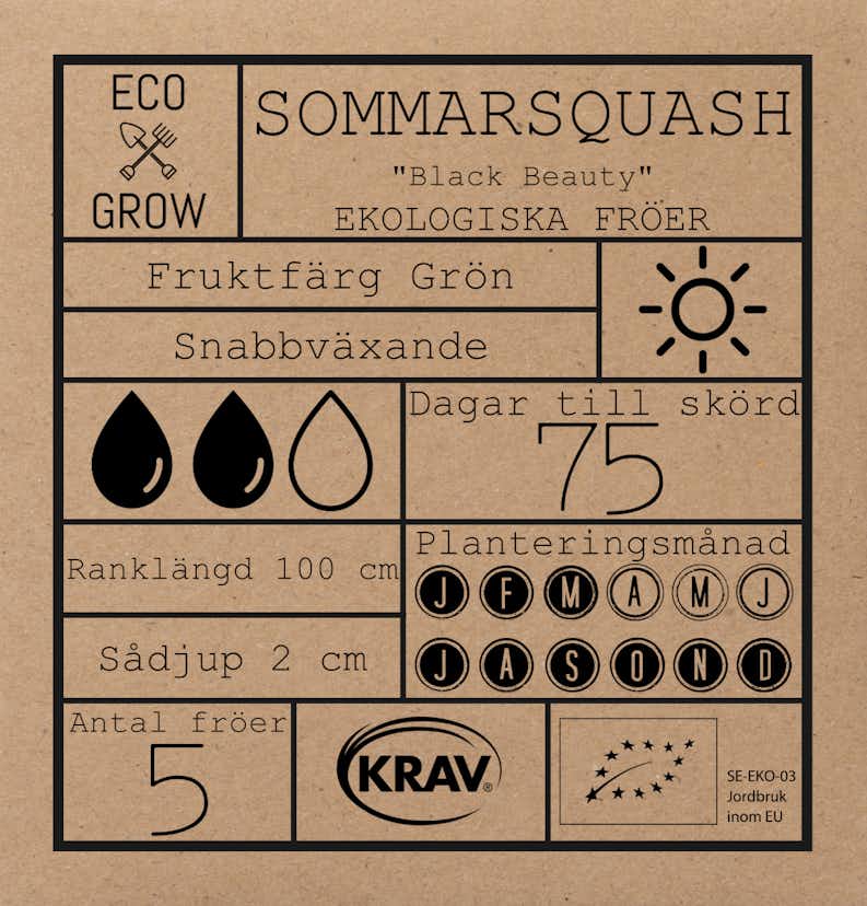 Fröpåse Eco Grow Sommarsquash Black Beauty