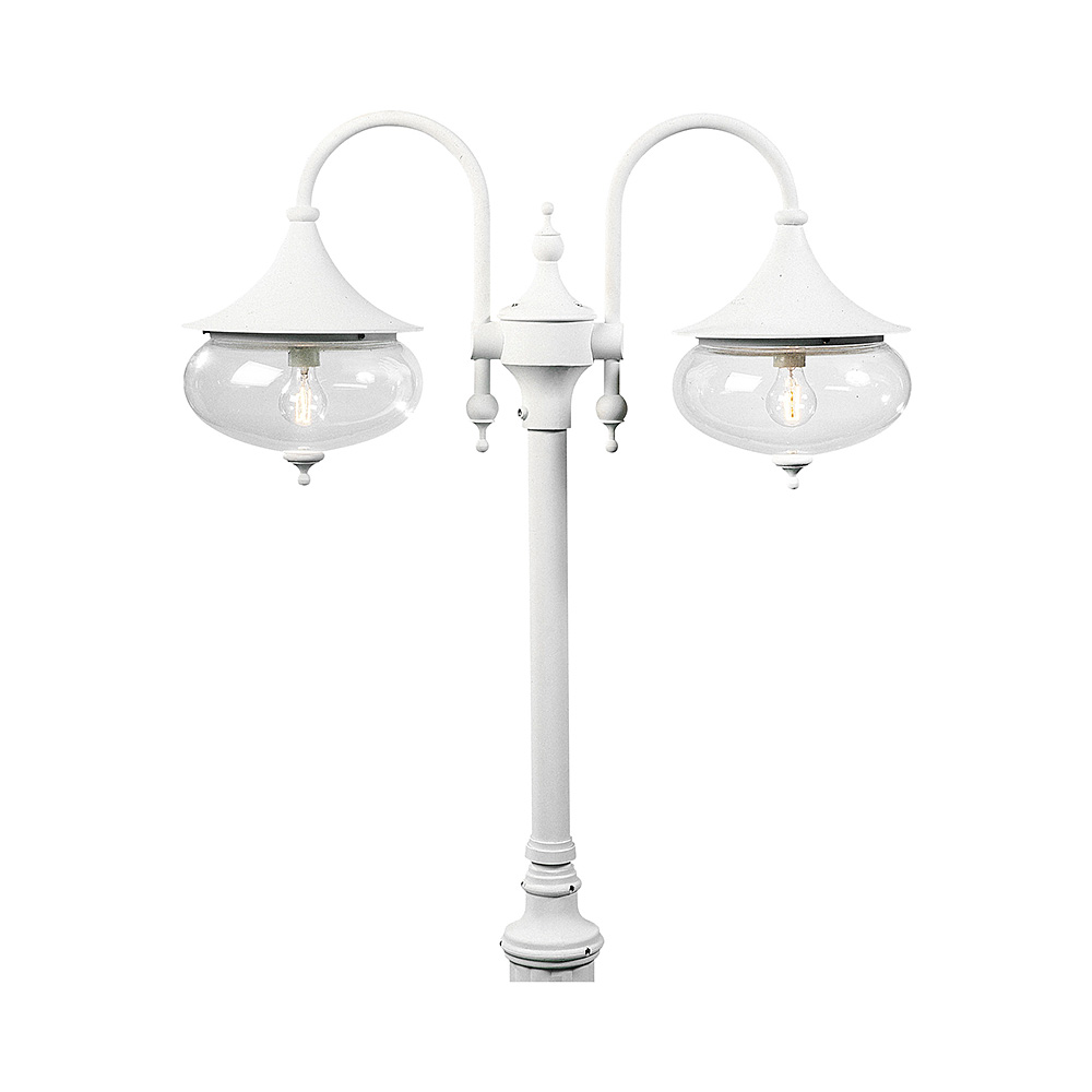 Libra 2-arm stolplykta E27 vit ex stolpe Vit