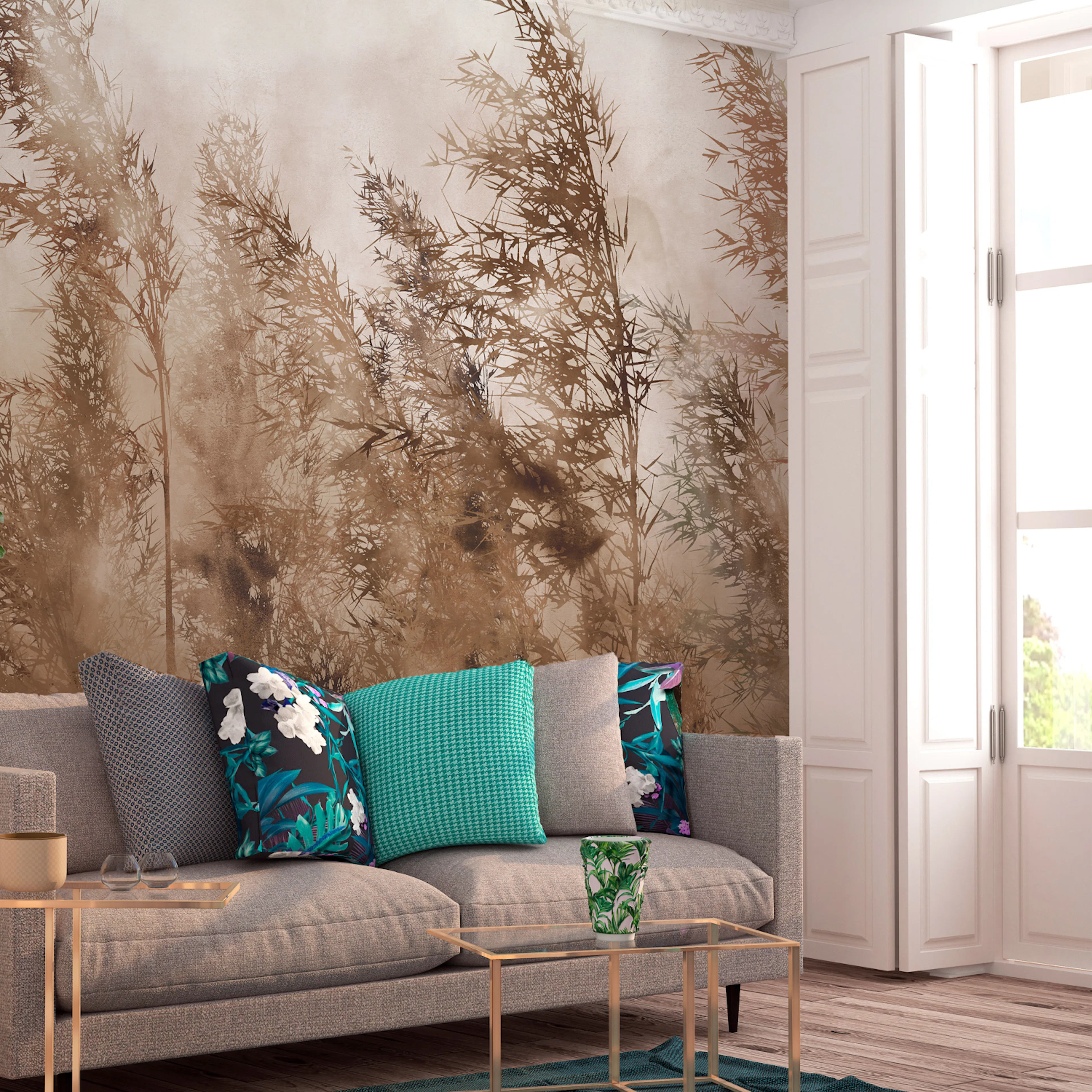Fototapet - Tall Grasses - Brown 450x315 450x315 cm