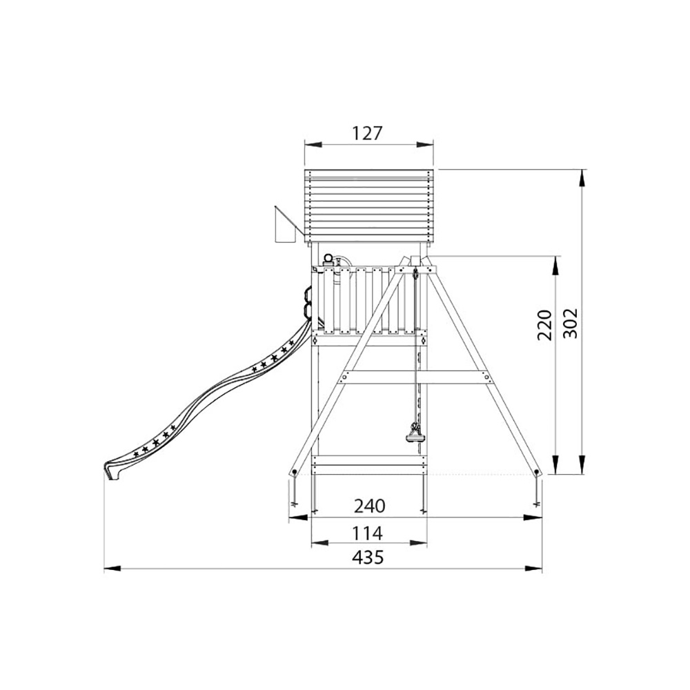Lektorn Jungle Gym Cabin 2.1 Gungmodul Blå Rutschkana & Sand