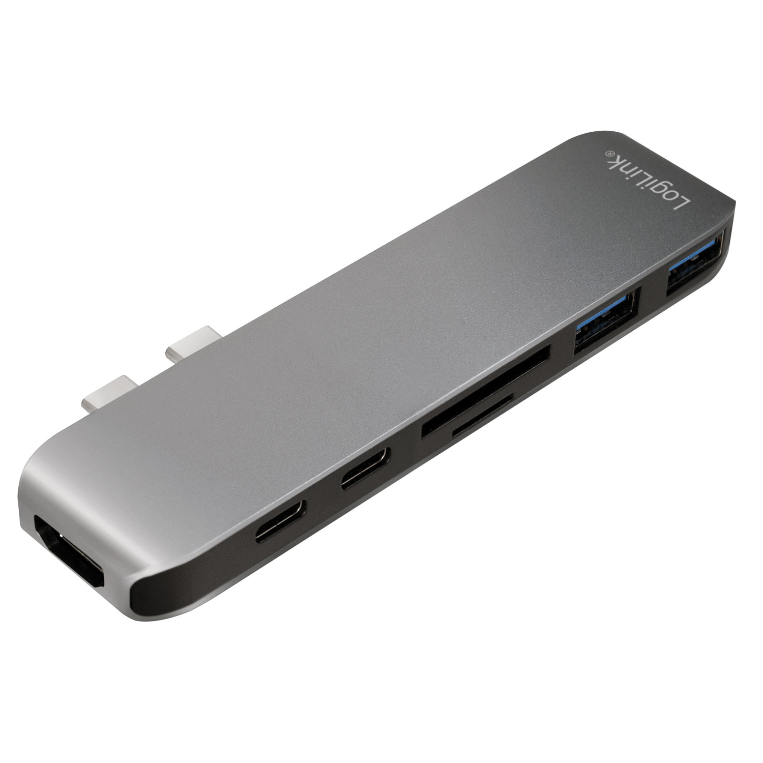 Adapter LogiLink Dual USB-C 7-in1 Hub PD 100W