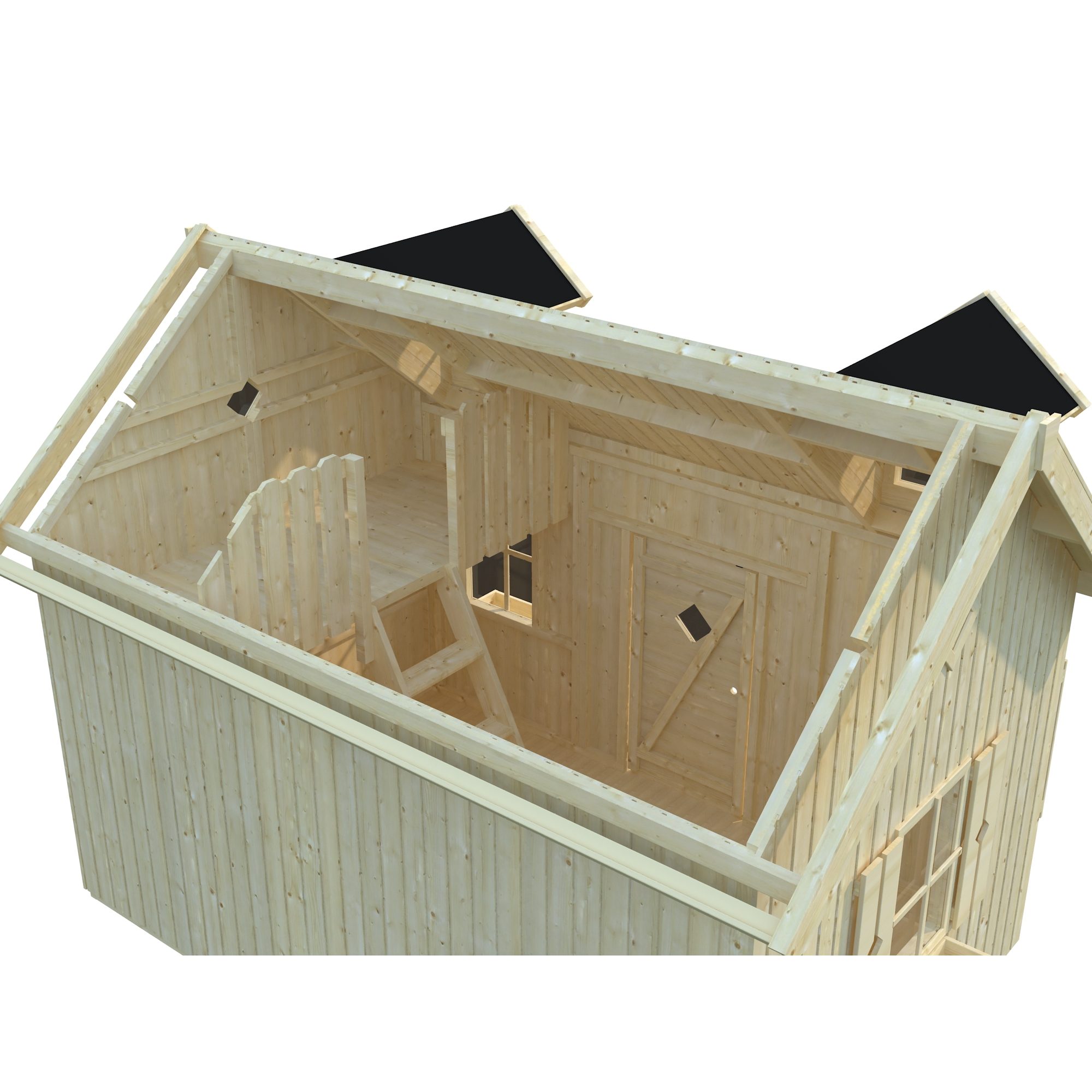 Lekstuga Palmako Marie 5,5 m² Trästuga med Loft