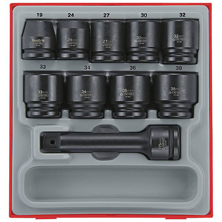 Krafthylssats 16 delar med 3/4 tum-fyrkantsfäste Teng Tools TTD9416