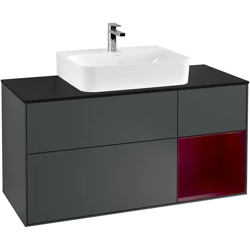 Tvättställsskåp Villeroy & Boch Finion med 3 Lådor Hylla och Bänkskiva för Centrerat Tvättställ