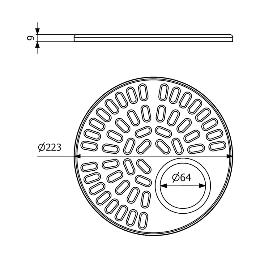 Golvbrunnssil Purus SR 220 med Urtag