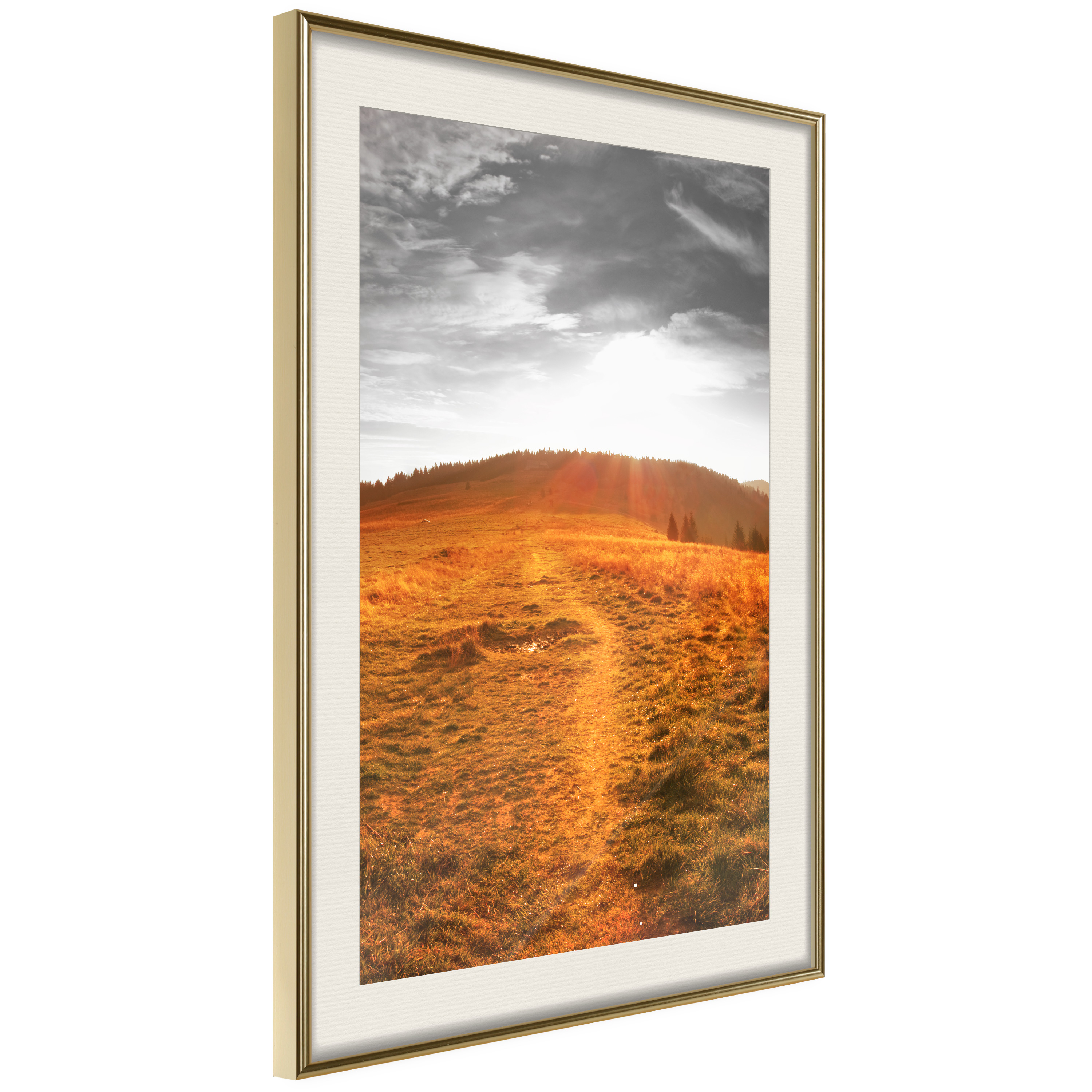Affisch - Idyll [Poster] 30x45 Guld ram med passepartout, 30x45 cm