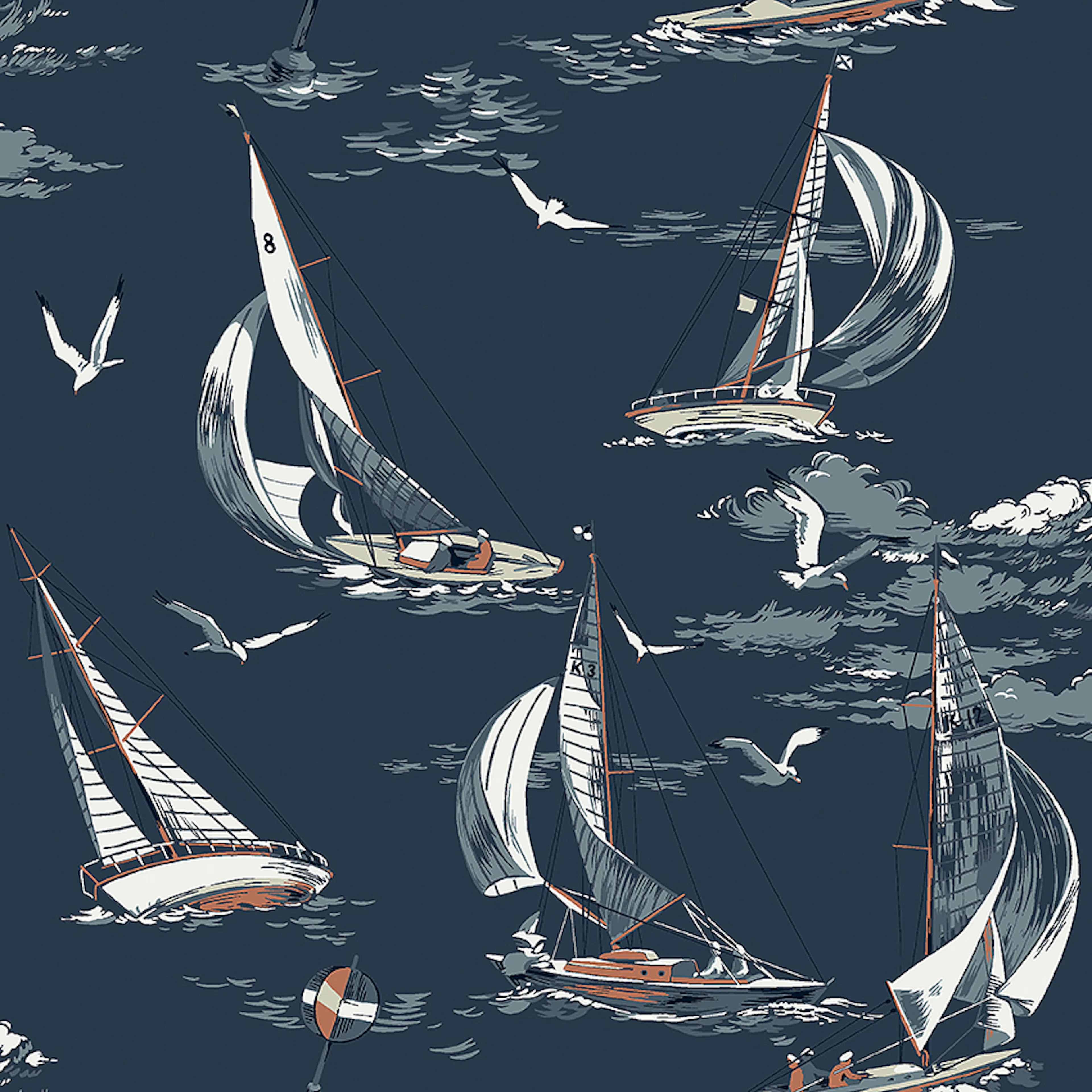 Tapet Boråstapeter Marstrand II Sailboats 8853