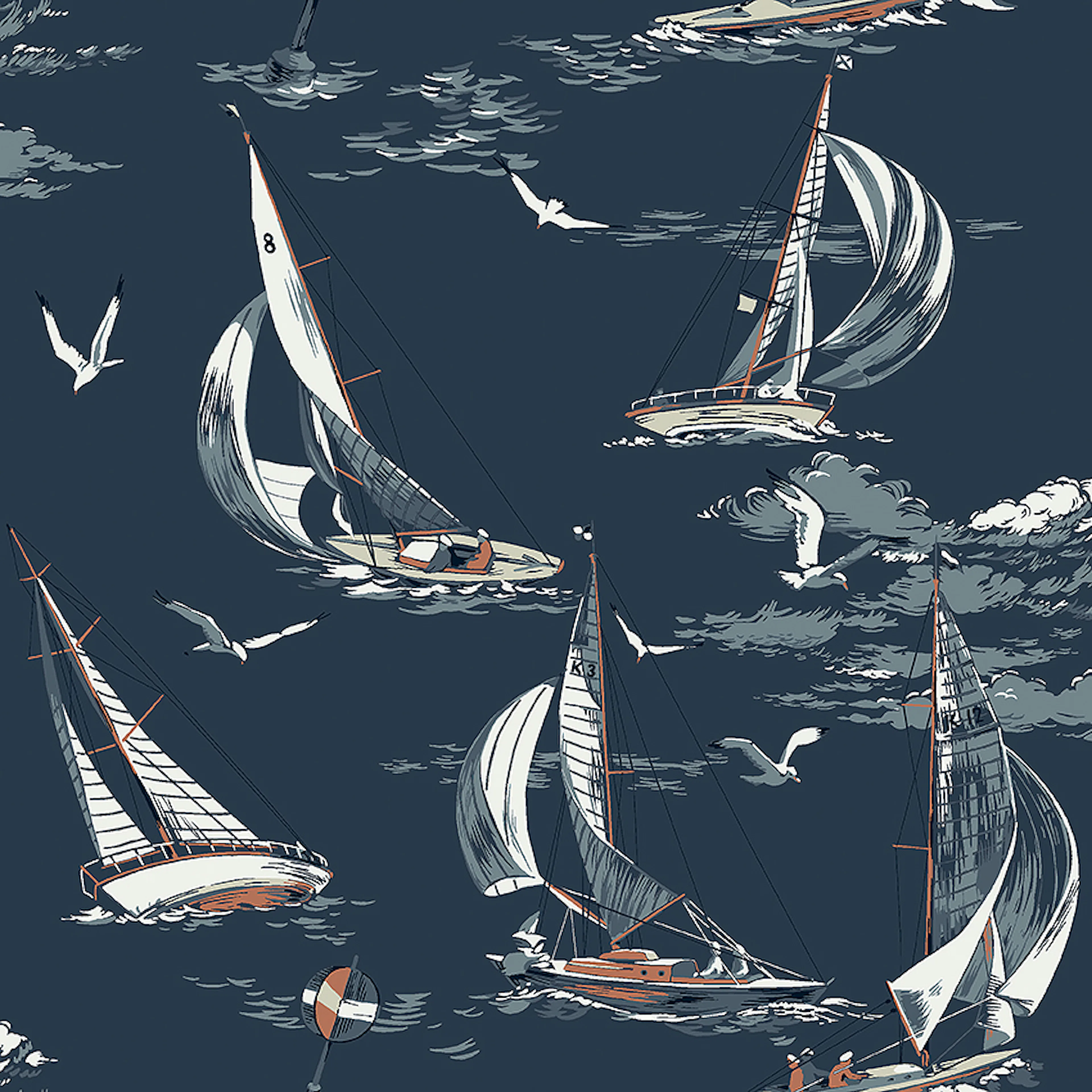 Boråstapeter Marstrand II Sailboats 8853