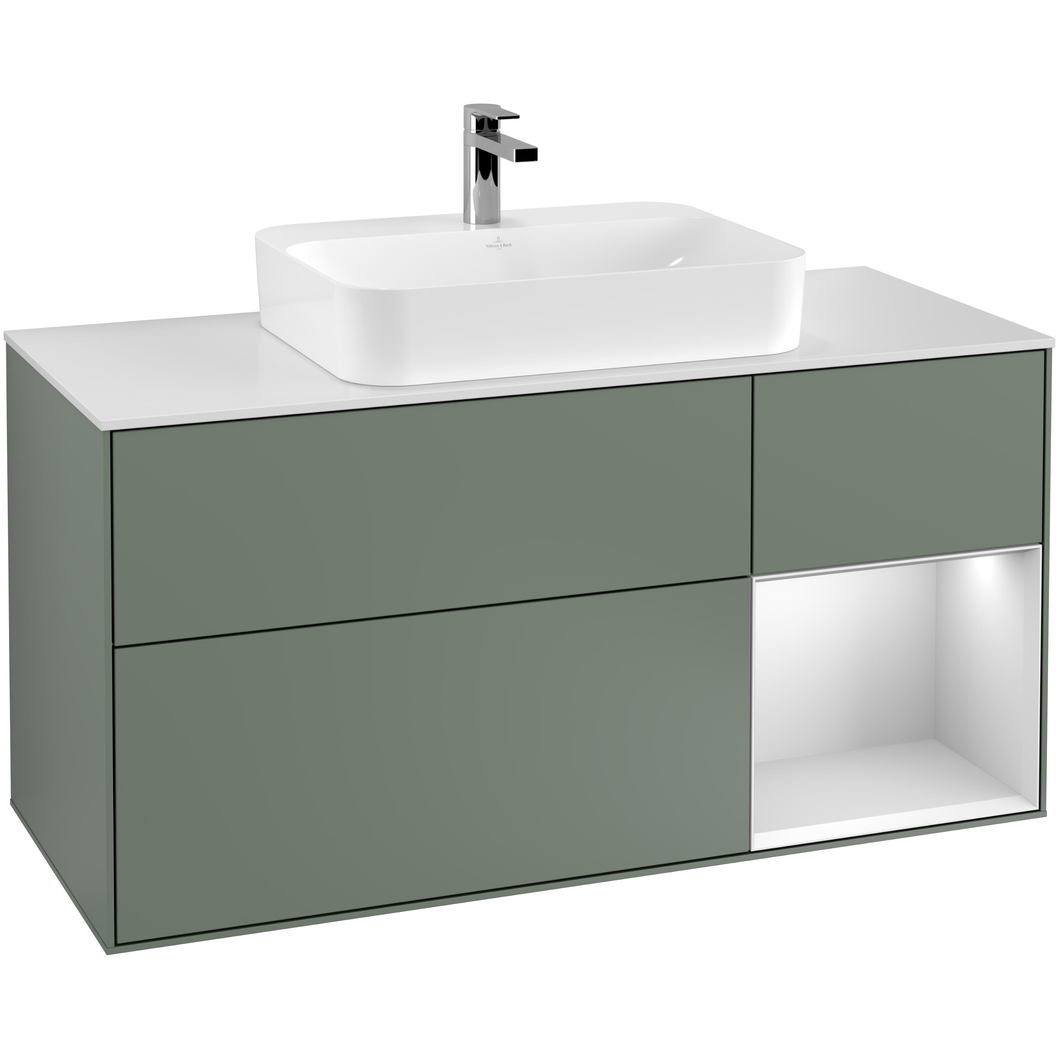 Tvättställsskåp Villeroy & Boch Finion med 3 Lådor Hylla och Bänkskiva för Ytmonterat Tvättställ