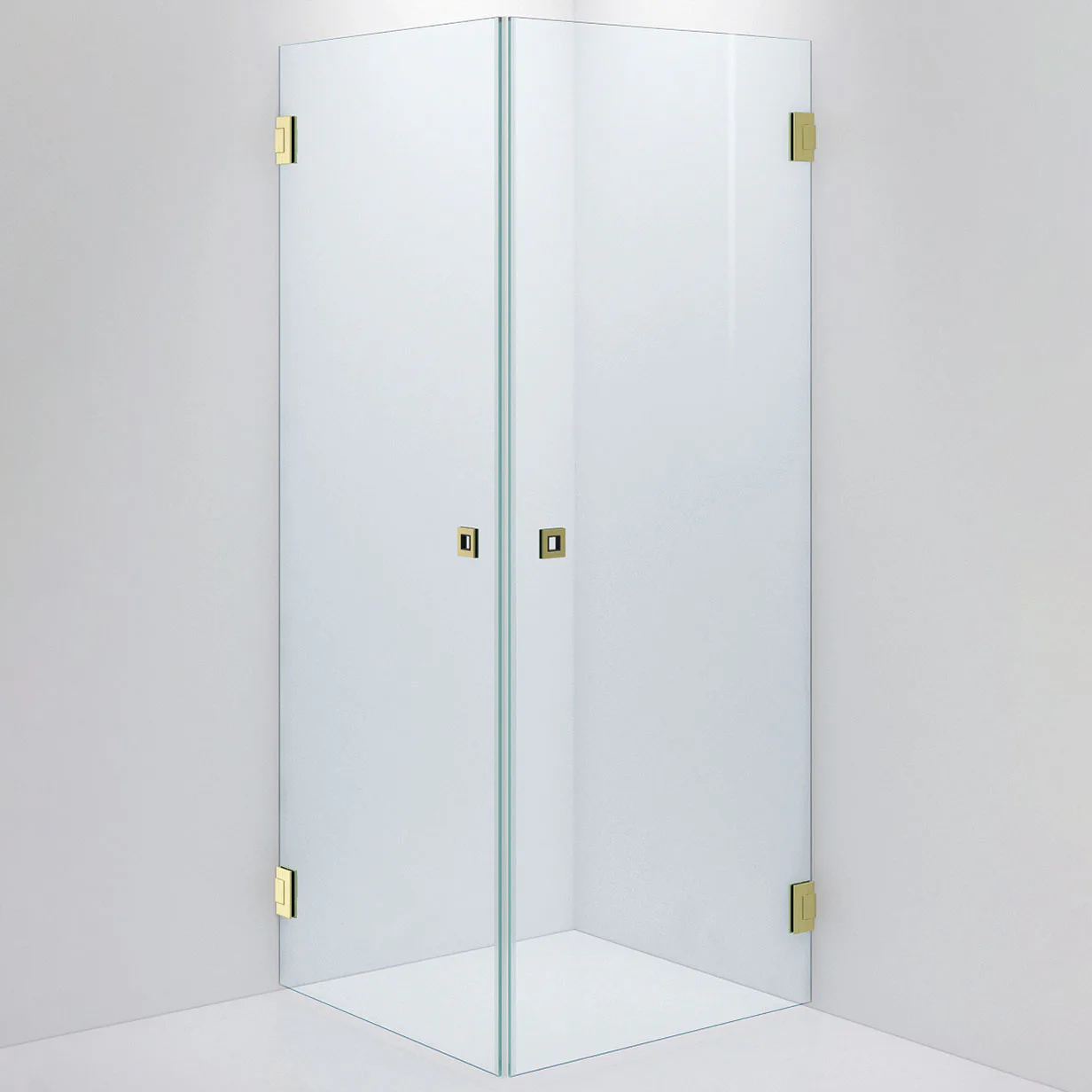 Duschvägg ARC 12 Original,Clear, Brushed Brass,800x800 Höjd 800x800 mm, Borstad Mässing