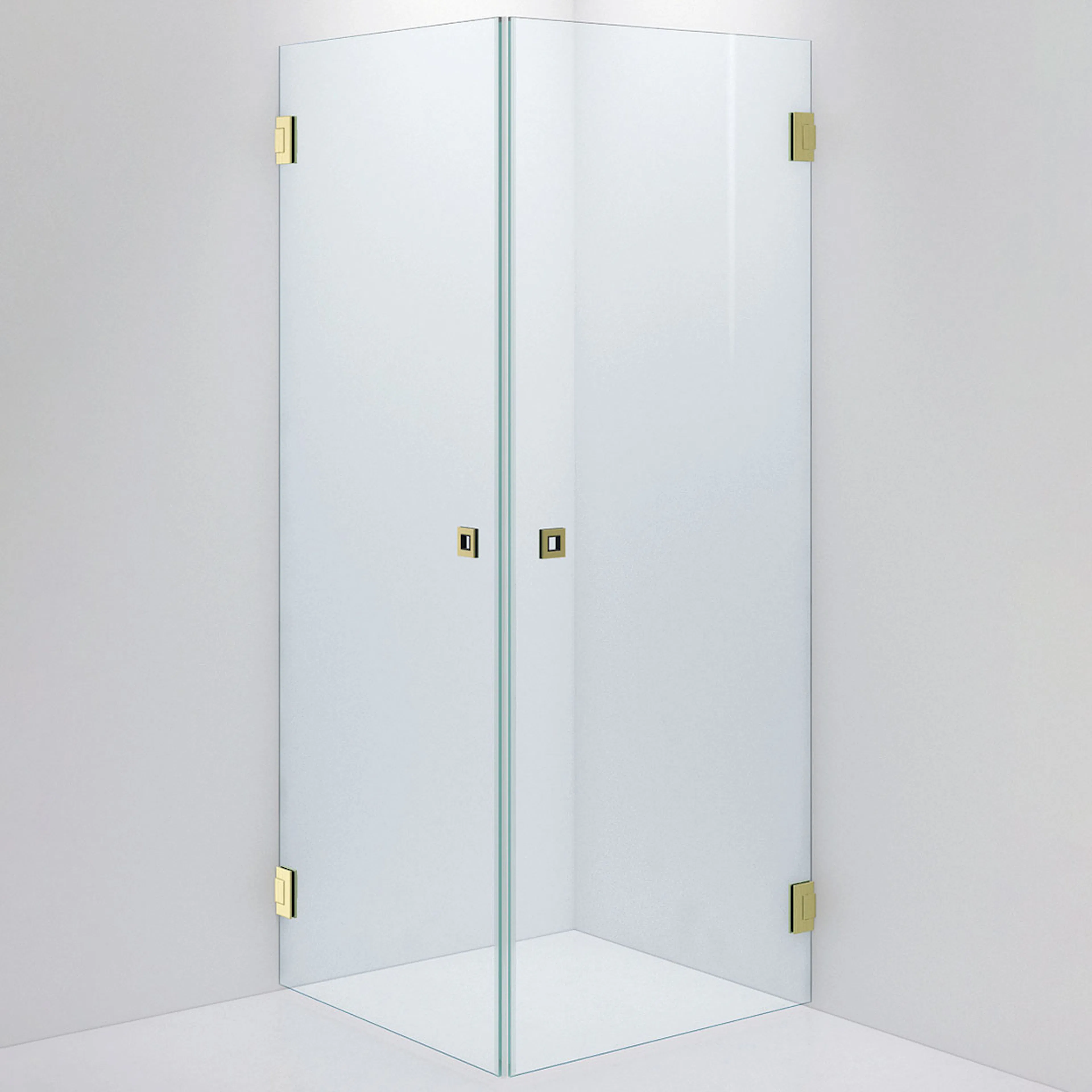 Duschvägg ARC 12 Original,Clear, Brushed Brass,800x800 Höjd 800x800 mm, Borstad Mässing
