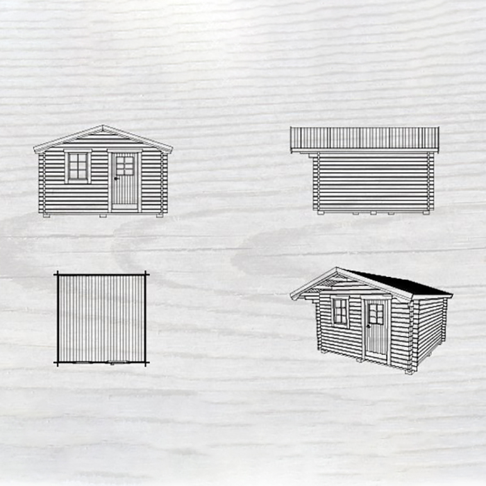 Friggebod Baseco Nalo 15 m² Timrad Stuga med Sadeltak