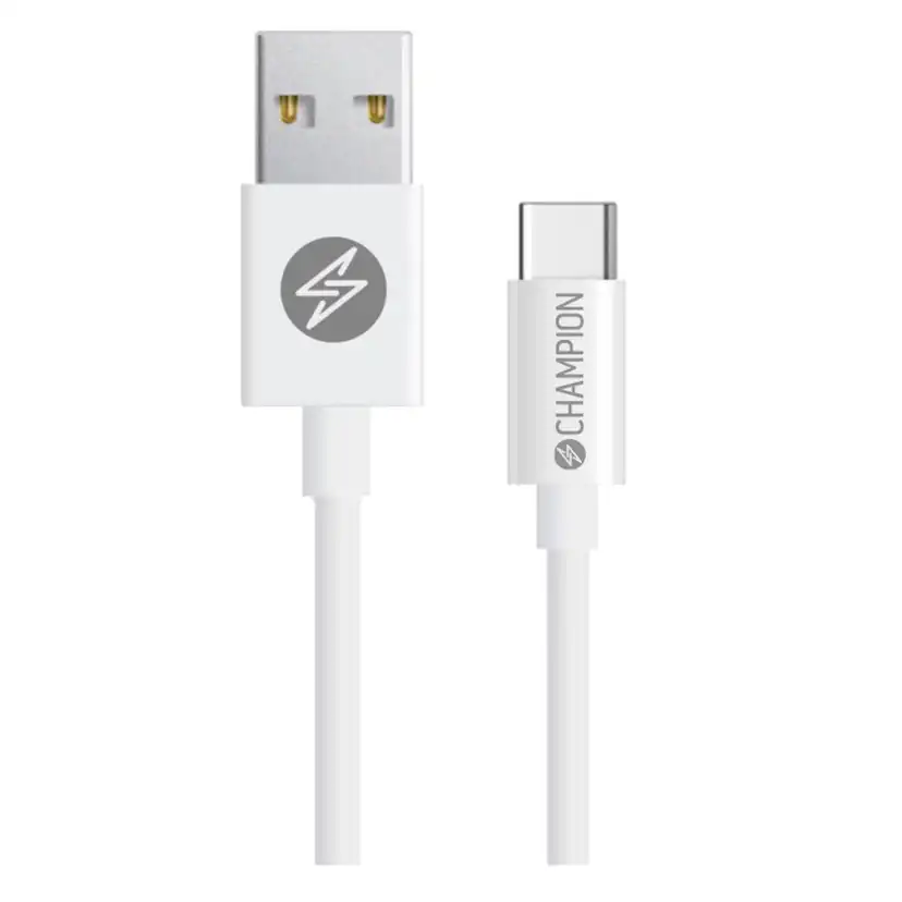 USB-A Champion till USB-C Kabel 2m Vit