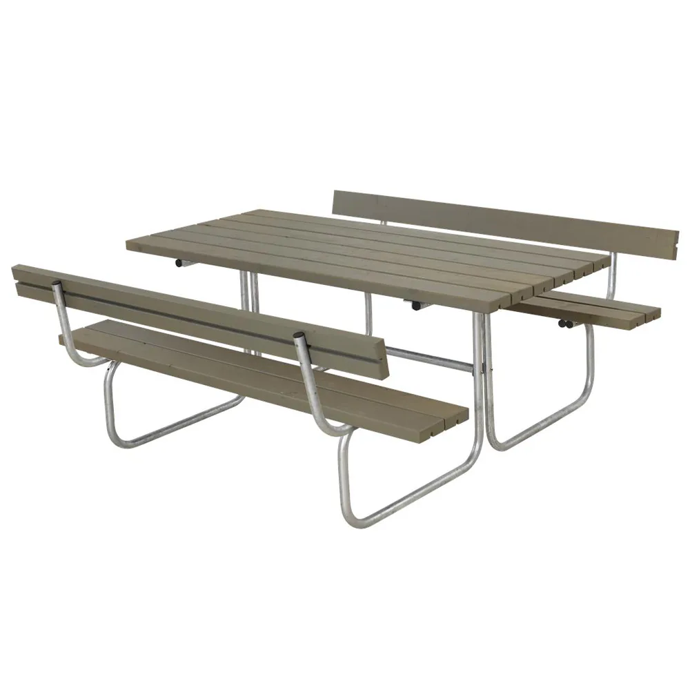 Classic Bord-bænkesæt m/ 2 ryglæn B:177 L:177 H:75 cm BxLxH: 1770x1770x750 mm, Ryggstöd på båda bänkarna