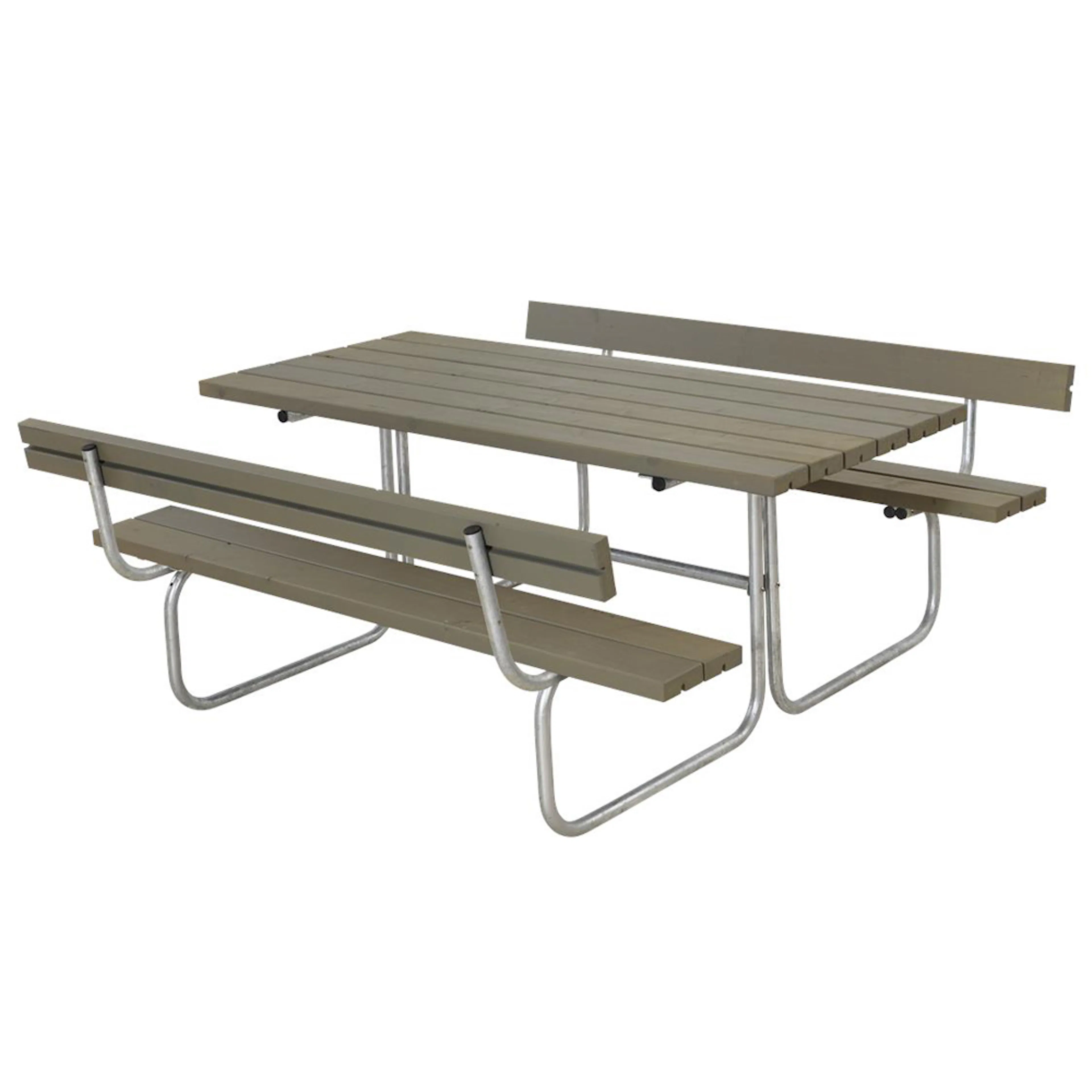 Classic Bord-bænkesæt m/ 2 ryglæn B:177 L:177 H:75 cm BxLxH: 1770x1770x750 mm, Ryggstöd på båda bänkarna