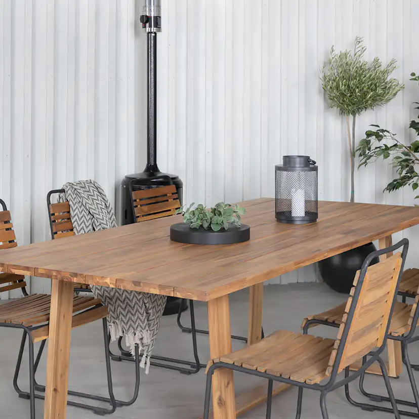 Matgrupp Utomhus Venture Home Plarra med 6 Billy Trädgårdsstolar