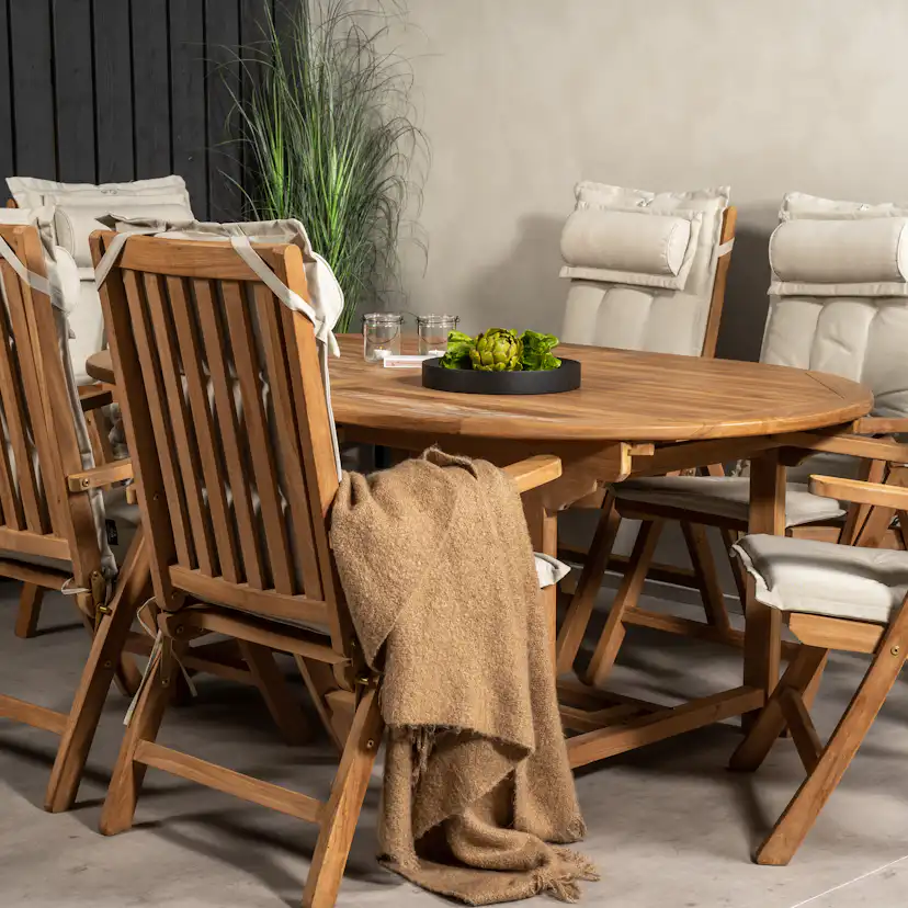 Matgrupp Venture Home Kiara 180/240 med 6 Positionsfåtöljer