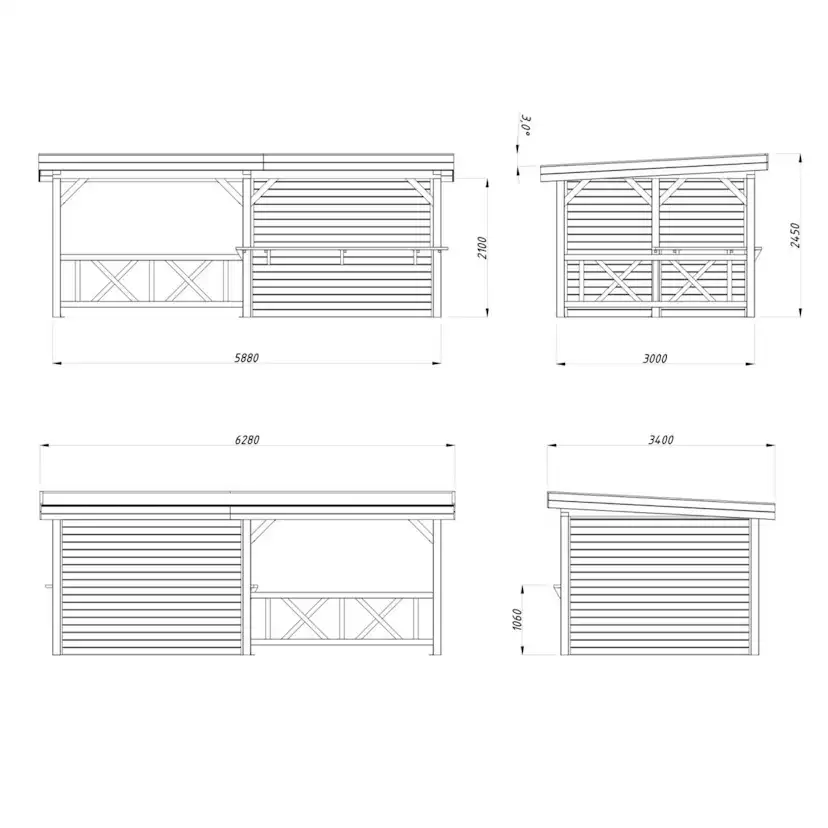 Paviljong Palmako Lenna 16,6 m2 Set 310