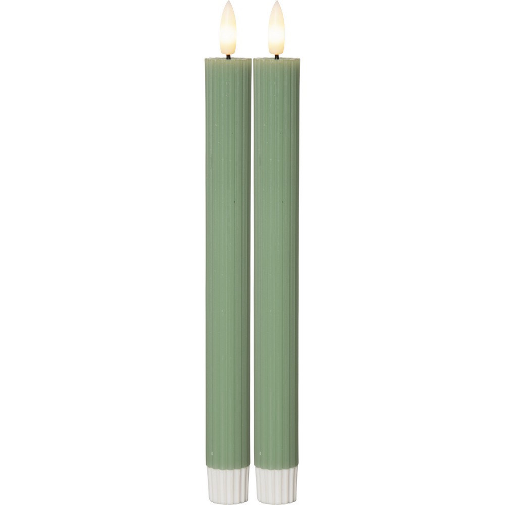 LEDAntikljus2p Flamme Stripe Grön