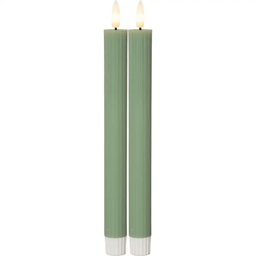 LEDAntikljus2p Flamme Stripe Grön