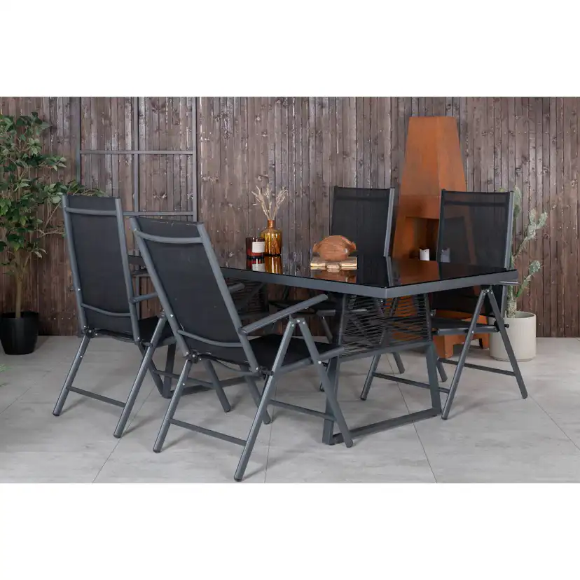 Matgrupp Venture Home Dallas Matgrupp Utomhus 193cm med 4 Break Positionsstolar