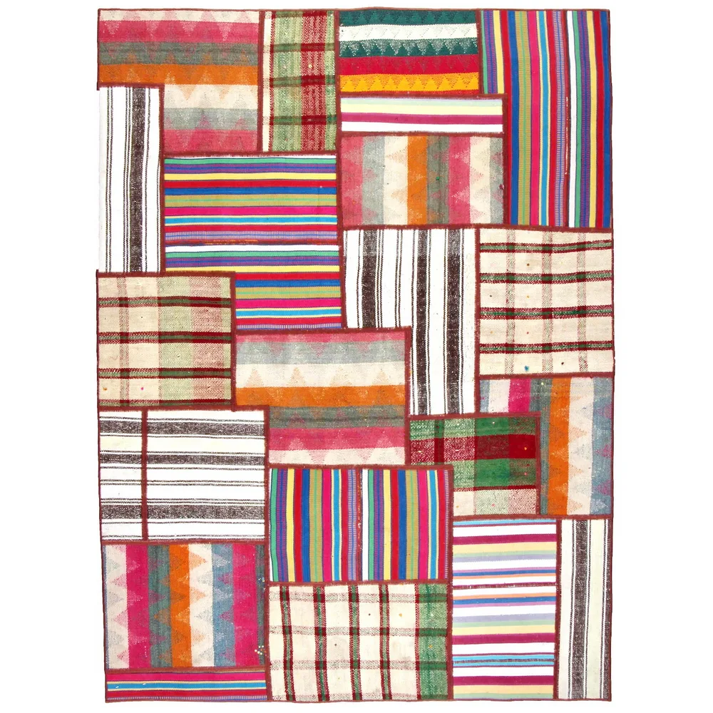 Persisk Patchworkmatta Arkiio Kelim Flerfärgad 152x207