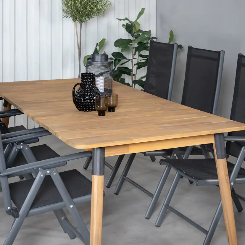Matgrupp Utomhus Venture Home Julle med 6 Bend Trädgårdsstolar