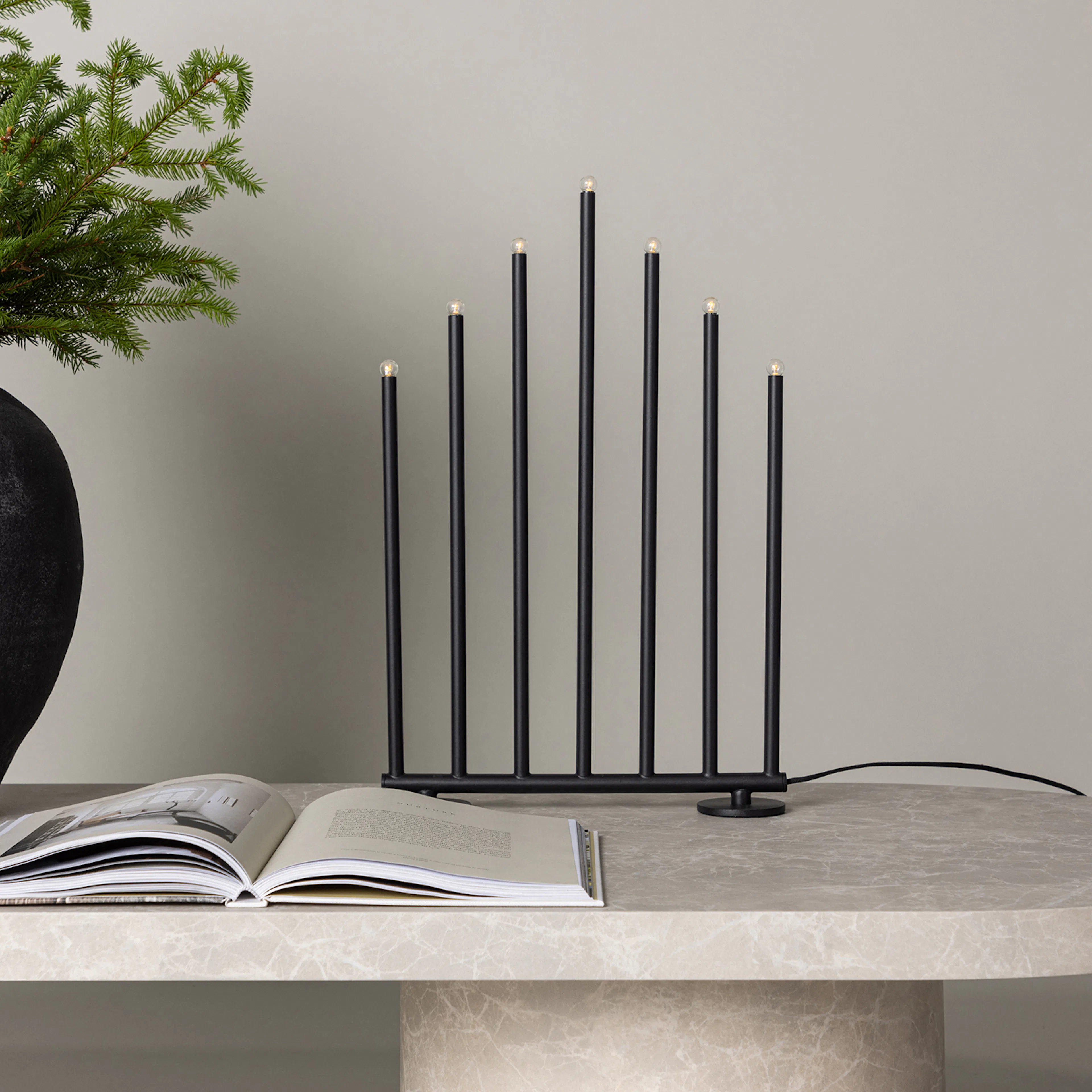 Björnfjället Candlestick 50cm  - Matt Black Dimmer / Svart, 50 cm