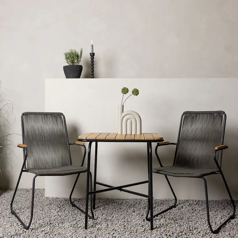 Holmbeck Cafetable Stål - Black / Rectangular 55*70*74 +Bois Svart