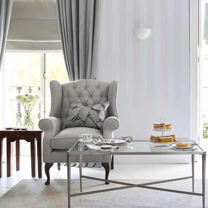Tapet Laura Ashley Lille Pearlescent Streifen Silver