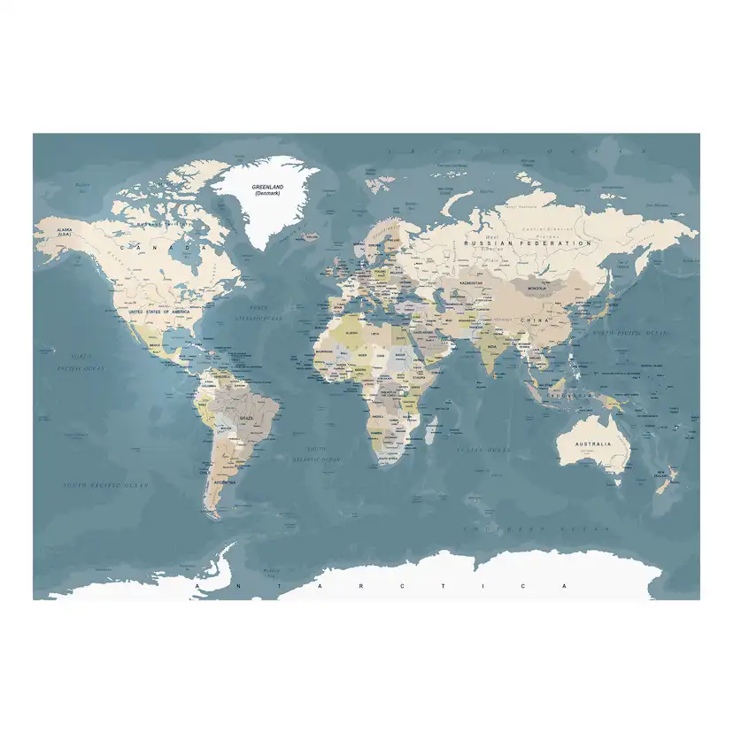 Självhäftande fototapet - Vintage World Map 98x70 Storlek: 98x70 cm