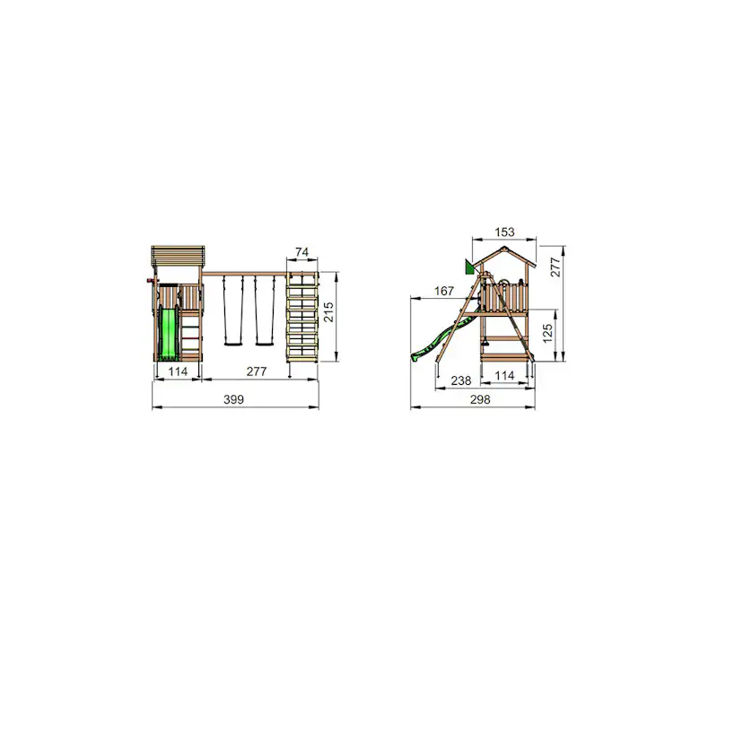 Lektorn Jungle Gym Casa Komplett Inkl Climb Modul X'tra