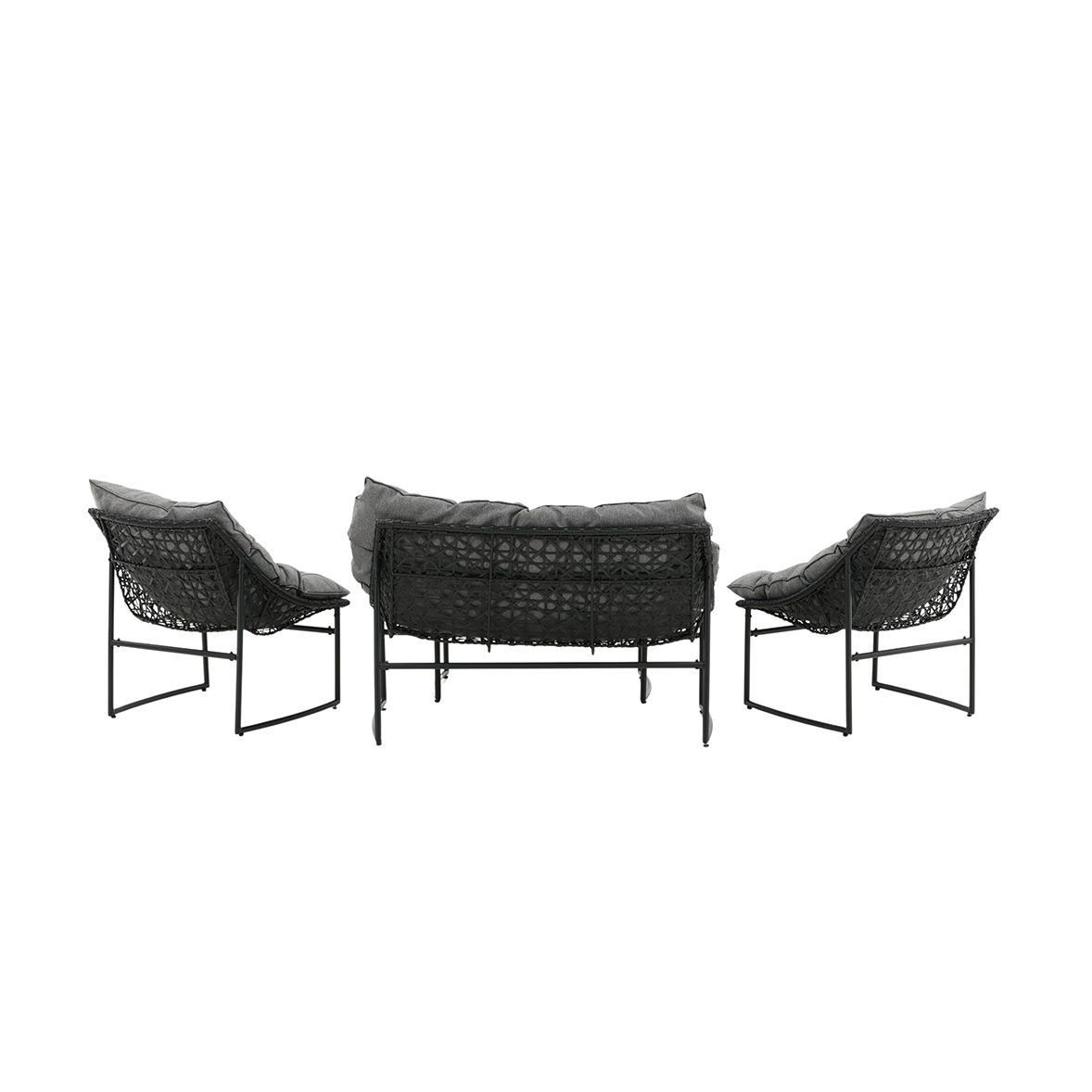 Loungeset Venture Home Ture Soffgrupp Svart med Dynor Utomhus