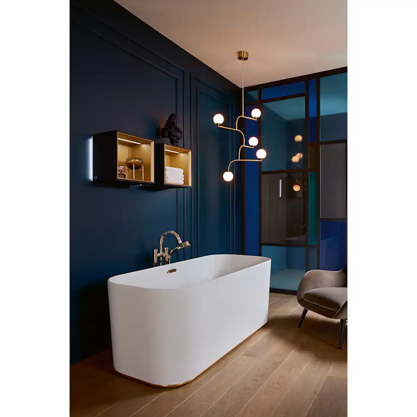 Badkar Villeroy & Boch Finion UBQ177FIN7A100V401 Vit Alpin, Krom, Utan Designring, Bräddavlopp, Utan Belysning
