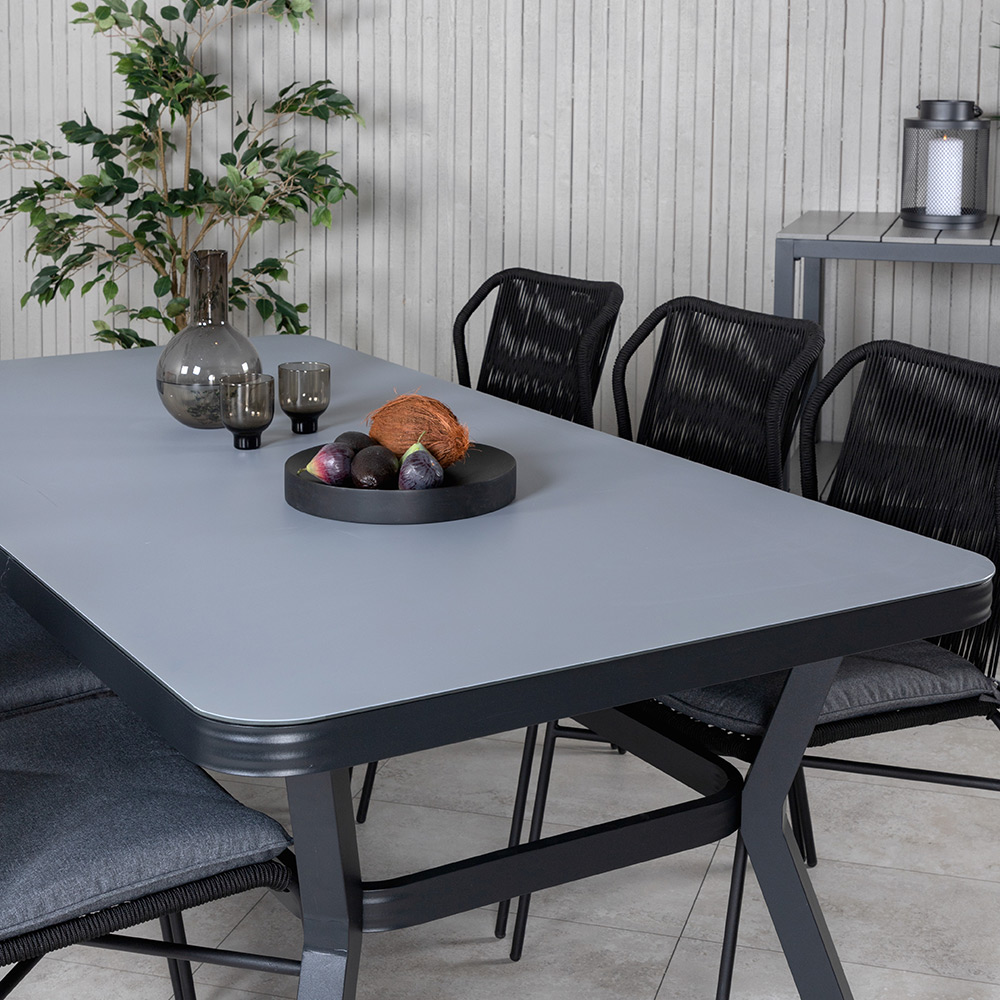 Matgrupp Venture Home Vyn med 6 Julle Stapelbara Matstolar