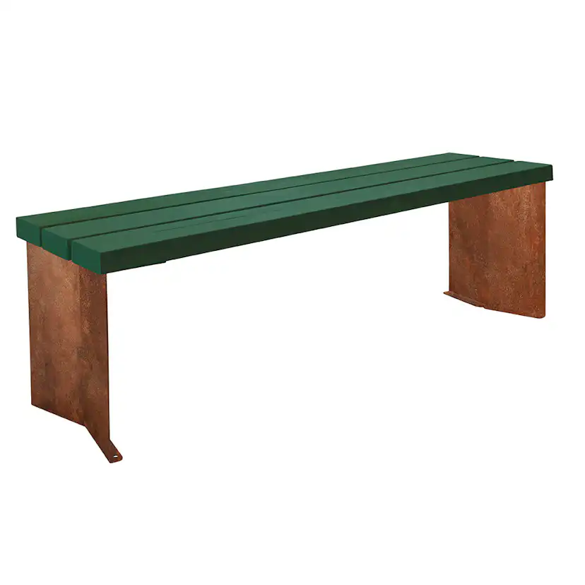 Parkbänk 2-pack bänkstativ corten Corten