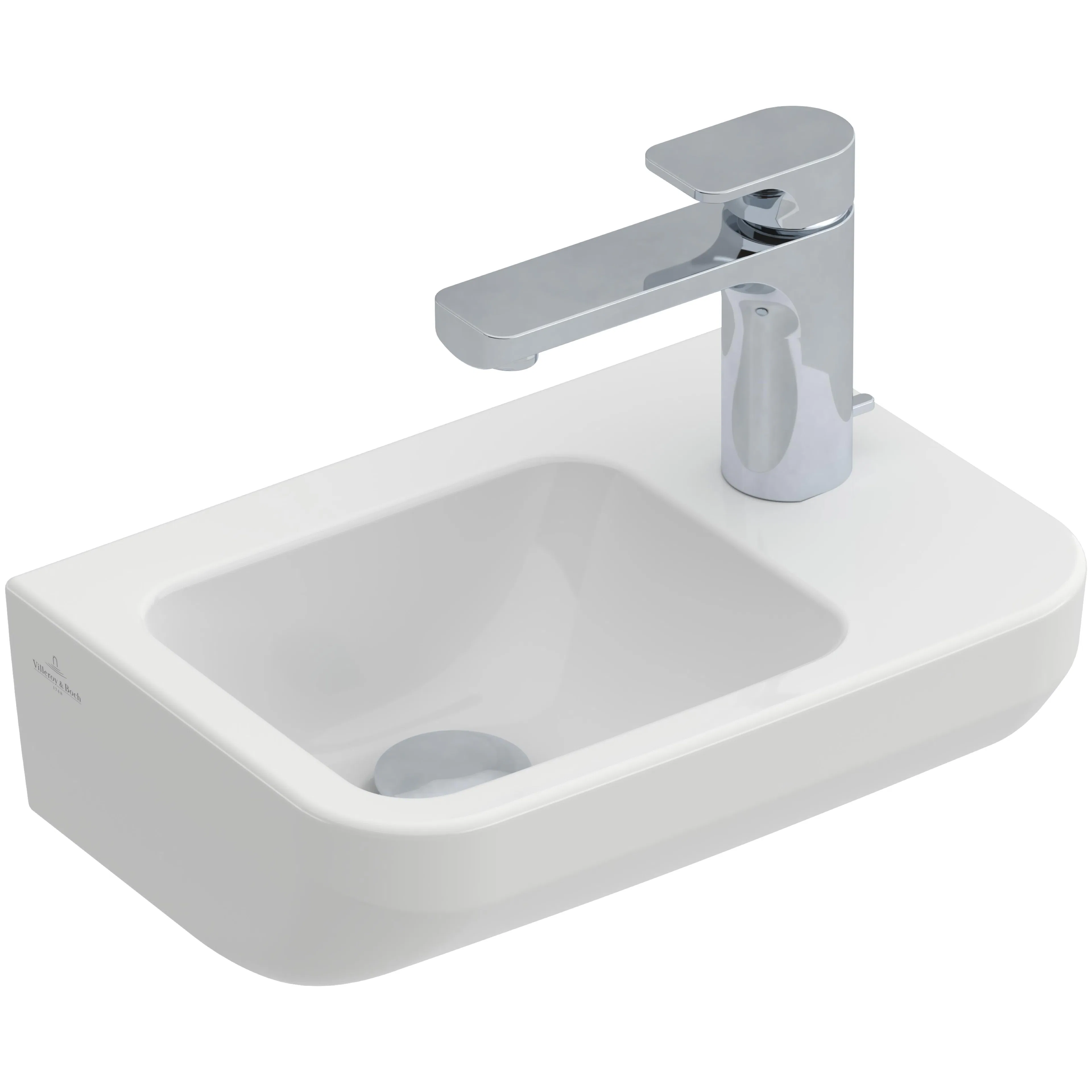 Tvättställ villeroy & Boch Architectura 437337R1 Vit Alpin CeramicPlus, Utan Bräddavlopp, för Enhålsblandare