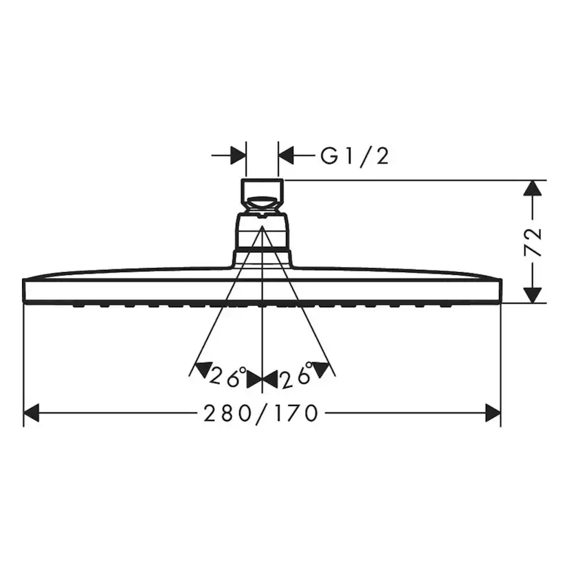 Huvuddusch Hansgrohe Croma E 280 1jet
