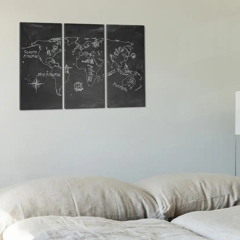 Tavla Arkiio Geografi Lektion Tjeckiska Språket Triptych
