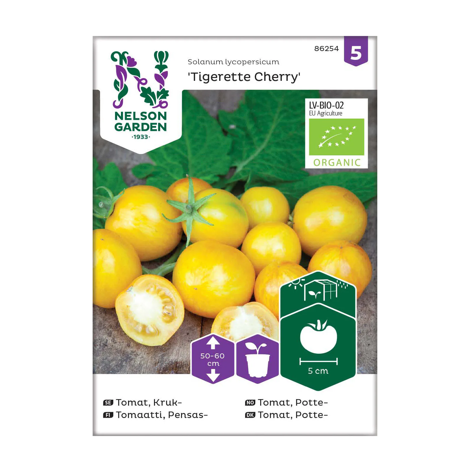 Frö Tomat Nelson Garden Tigerette Cherry Organic