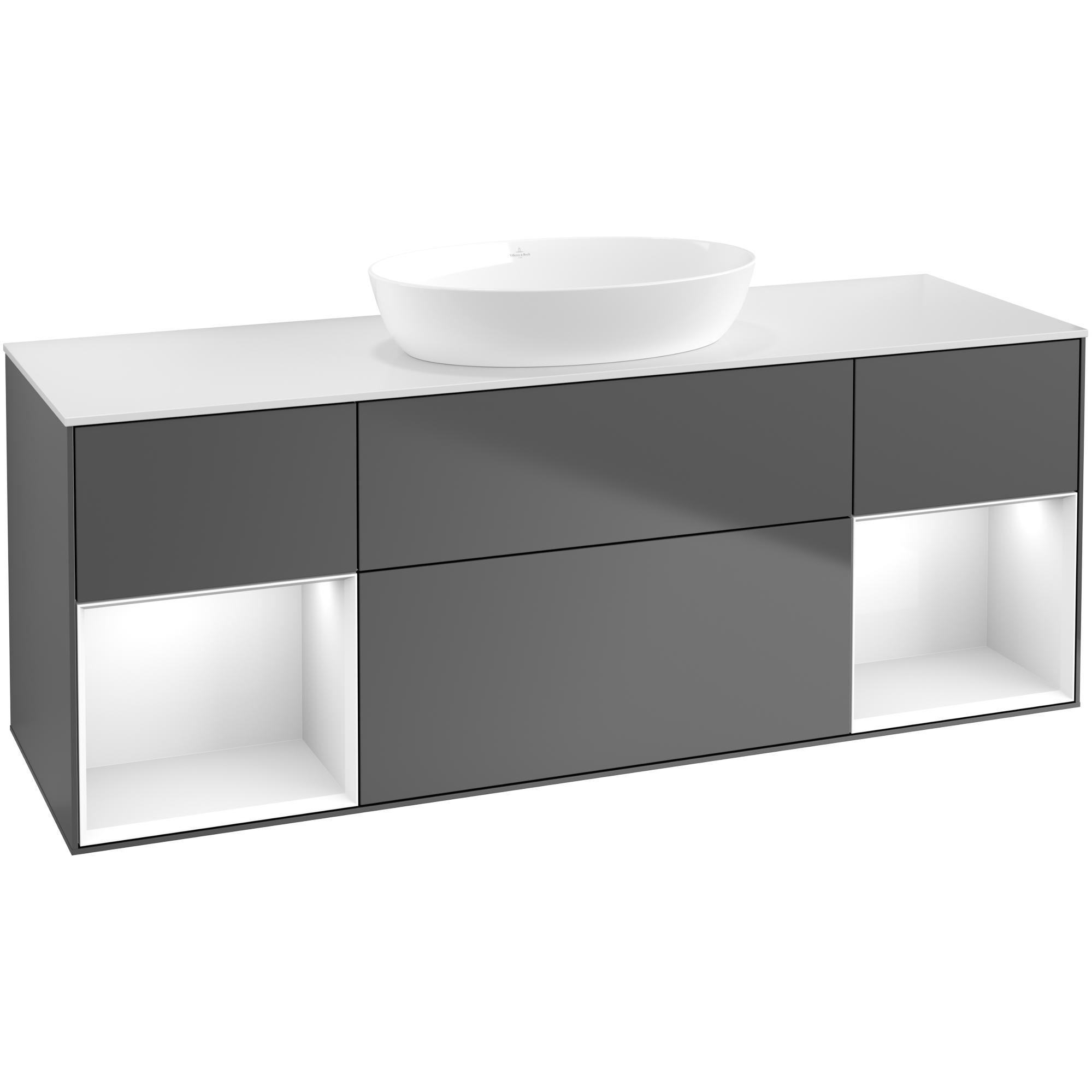 Tvättställsskåp Villeroy & Boch Finion med Två Hyllor och Bänkskiva för Fristående Tvättställ från Artis & Collaro