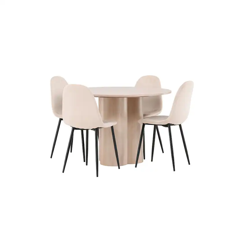 Matgrupp Venture Home Olivia med 4 Polar Stolar Natur