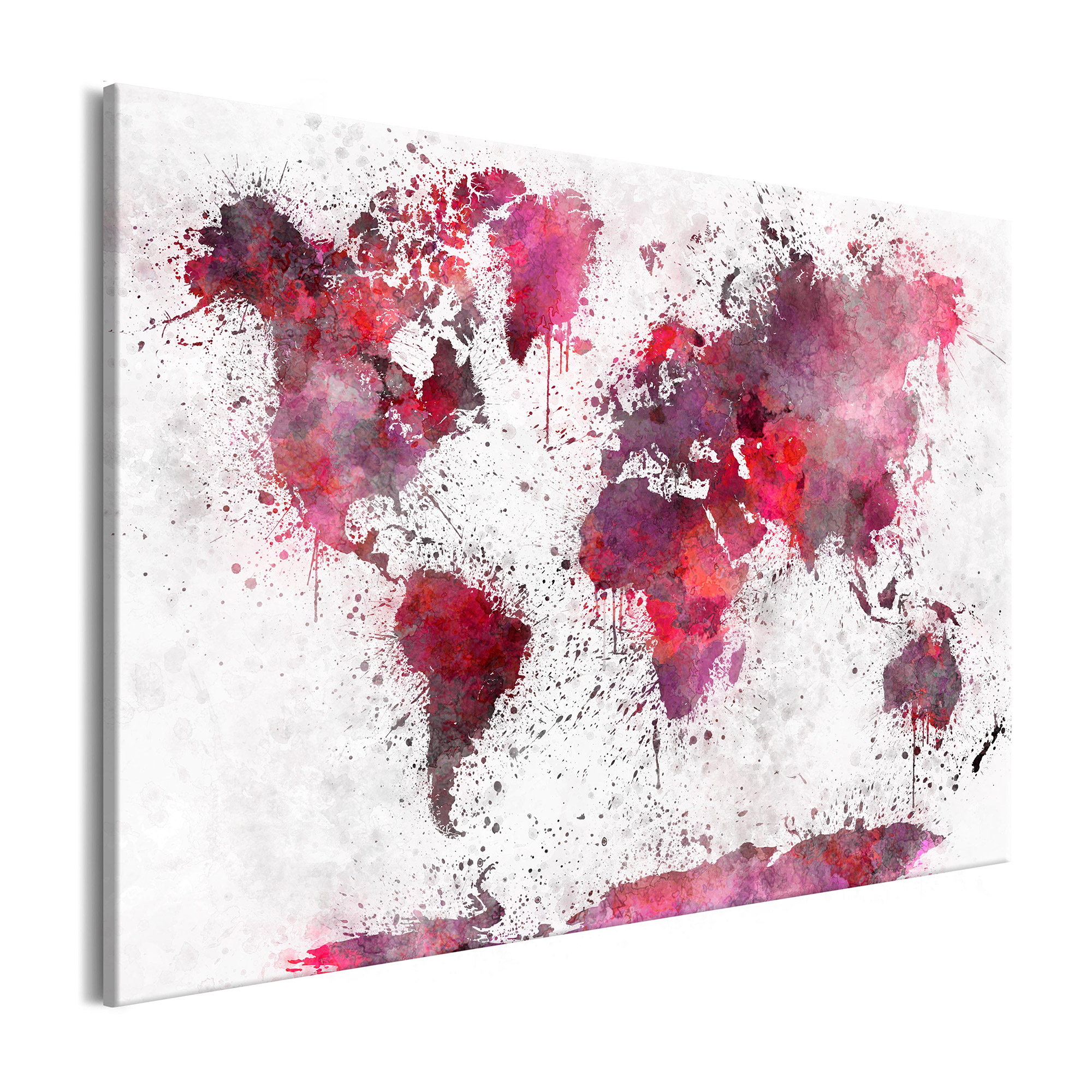 Tavla Arkiio World Map Röd Akvarellfärg