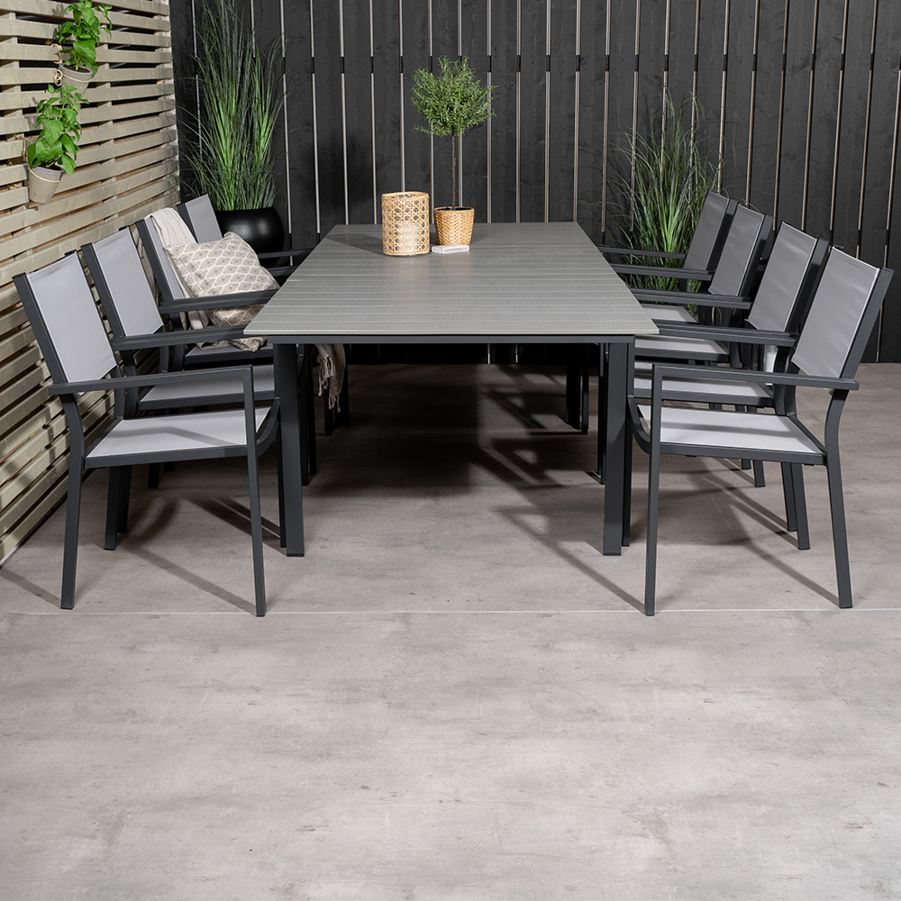 Matgrupp Venture Home Lova 160/240 med 8 Copacabana Karmstolar