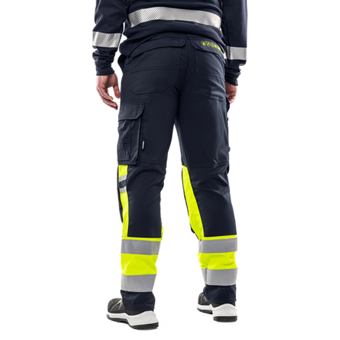 Flamestat byxa stretch 2162 ATHF, kl 1 Storlek: C44, Gul/Marinblå