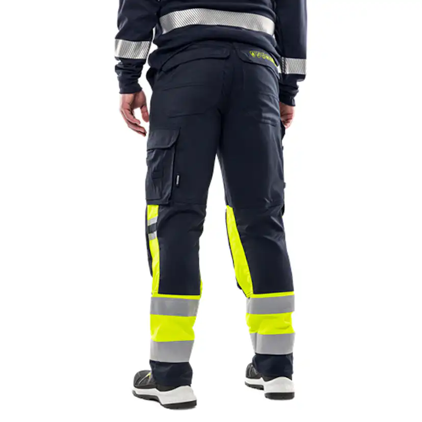Flamestat byxa stretch 2162 ATHF, kl 1 Storlek: C44, Gul/Marinblå