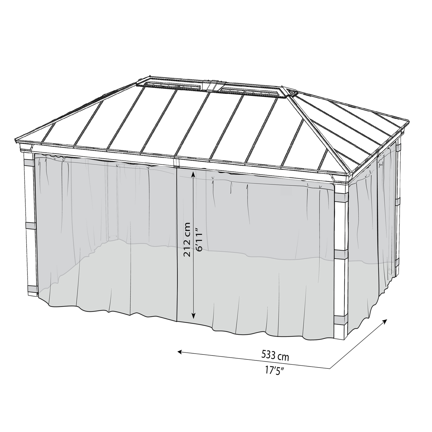 Myggnät Canopia by Palram 4-Pack Till Dallas Paviljong 4,2X6 m
