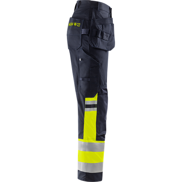 Flamestat hantverkarbyxa stretch 2163 ATHF, klass 1 Storlek: C46, Gul/Marinblå