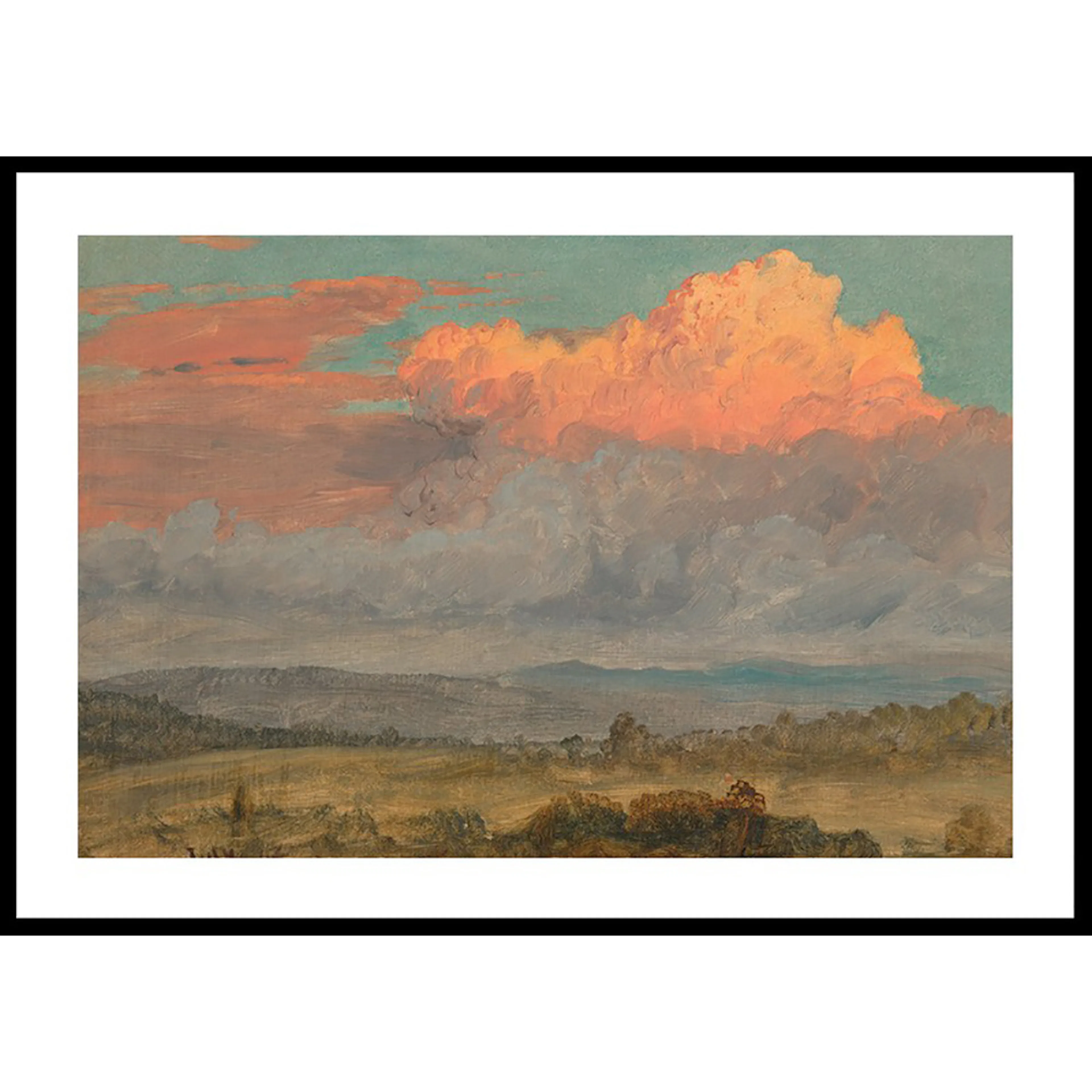 Poster Gallerix Drawing Clouds Hudson Valley New York July 1866 By Frederic Edwin Church