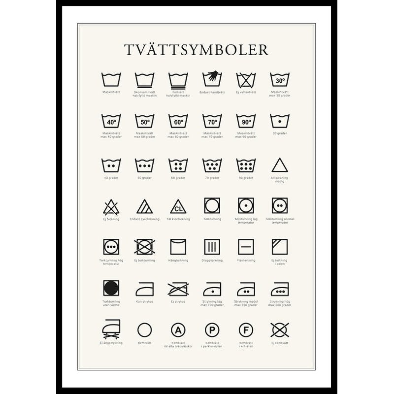 Poster Gallerix Tvättsymboler No2